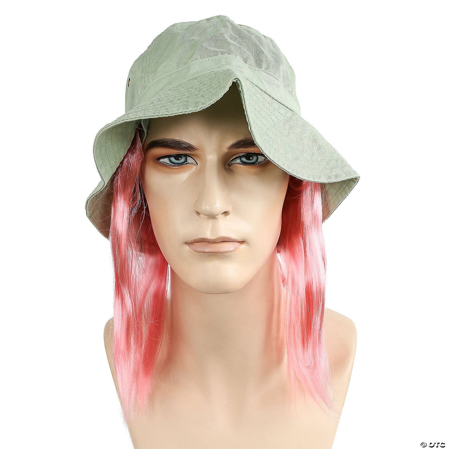 Mens Tramp Clown Hat With Hair | Light Pink