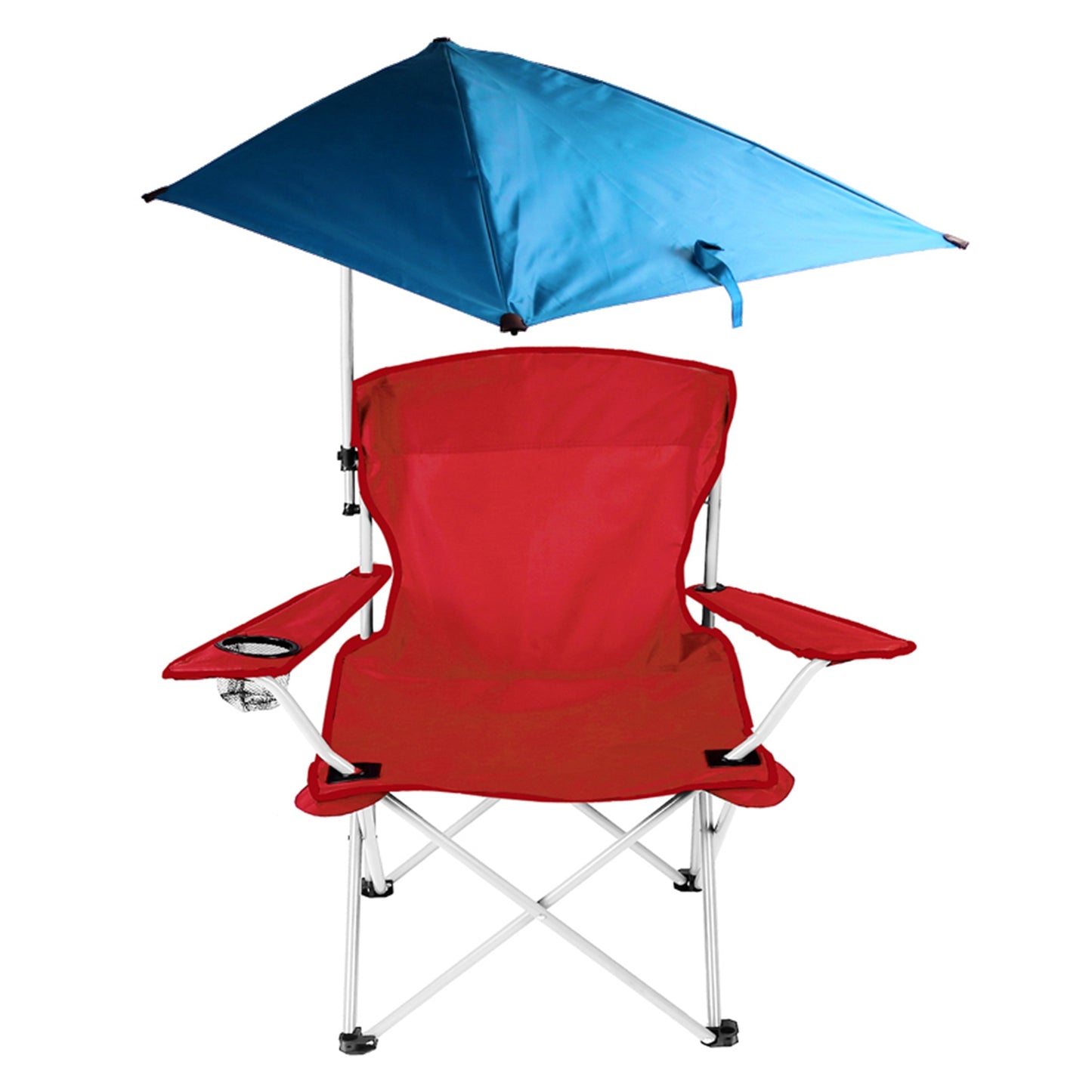Foldable Beach Chair with Detachable Umbrella Armrest Adjustable Canopy Sto 7875