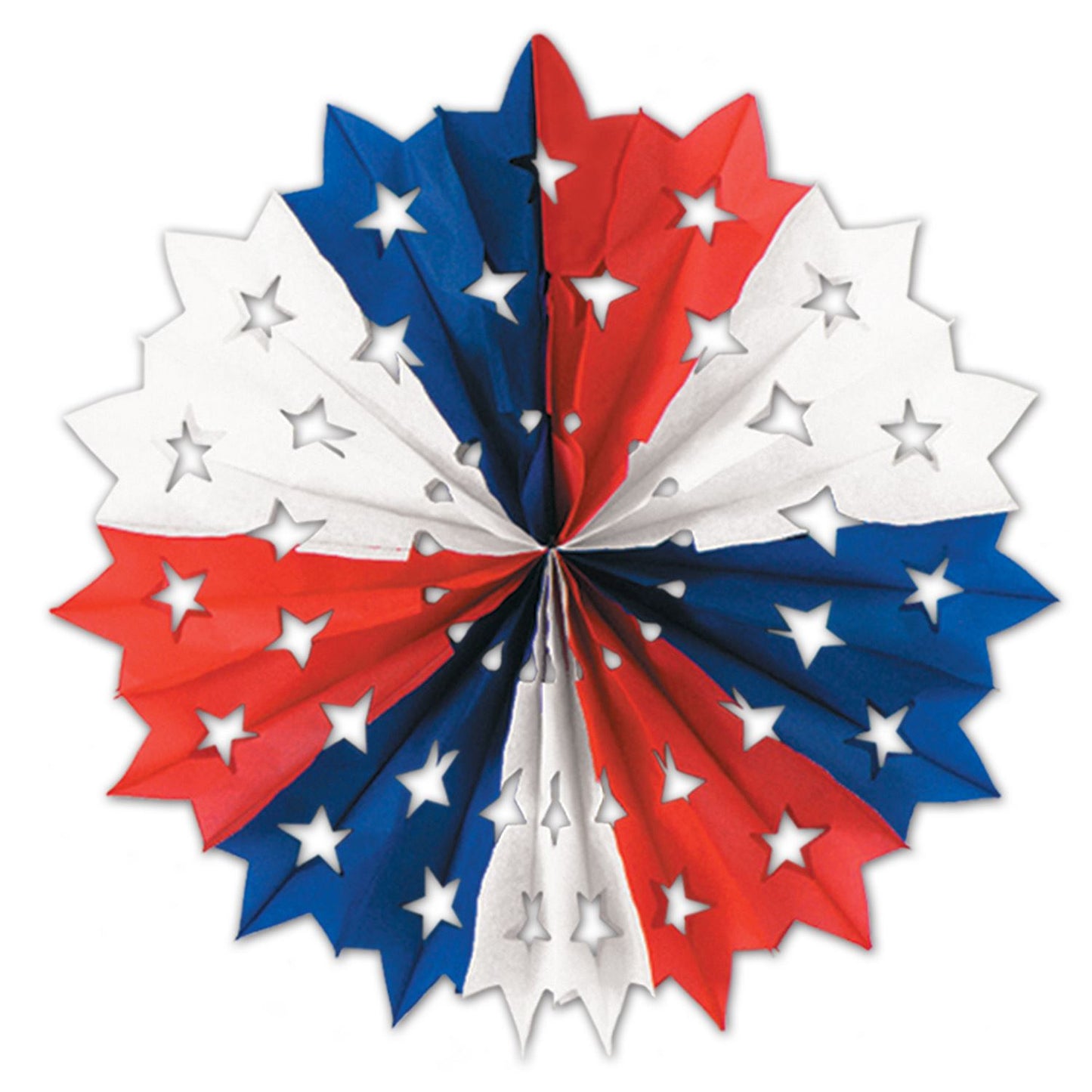 Beistle Red, White, and Blue Star Fan 22 in - Patriotic | Party Supply