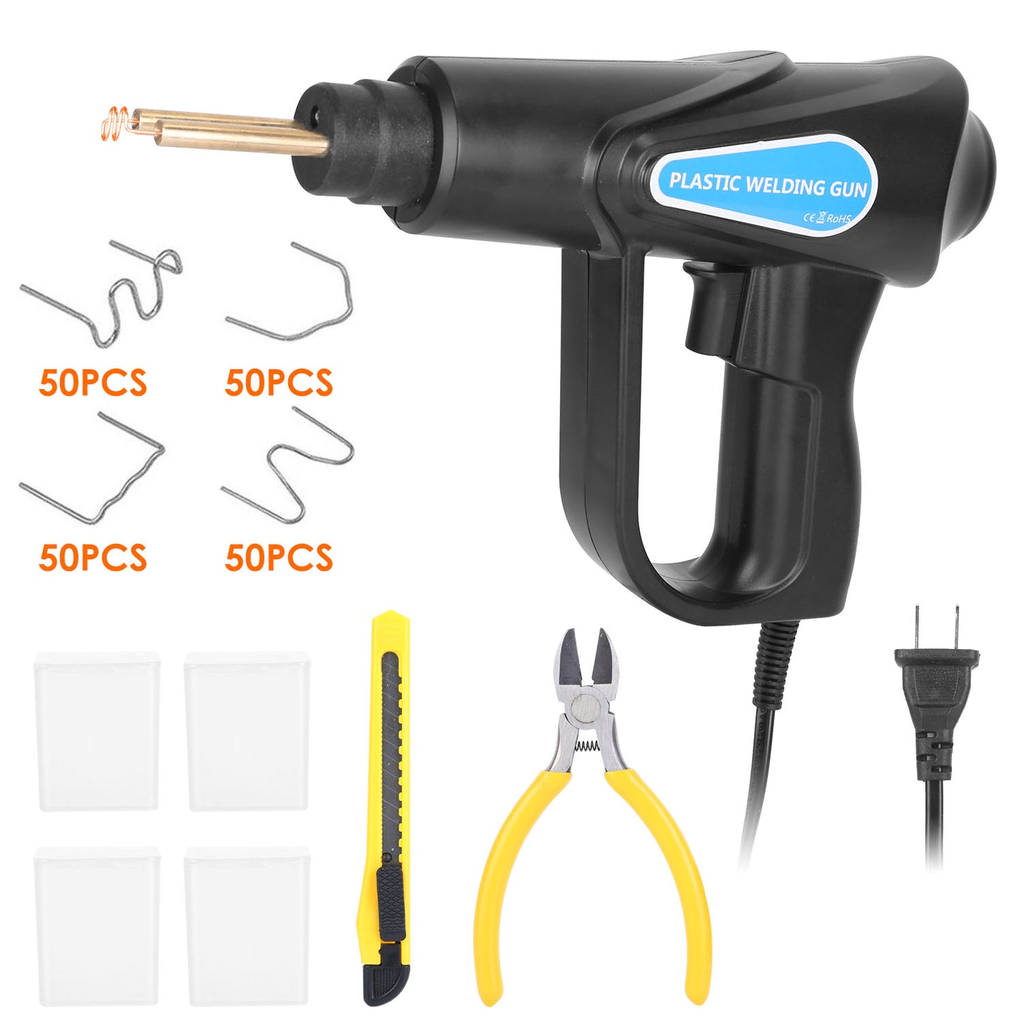 70W Plastic Welder Car Bumper Repair Kit Hot Stapler Welding Gun Plastic Repair