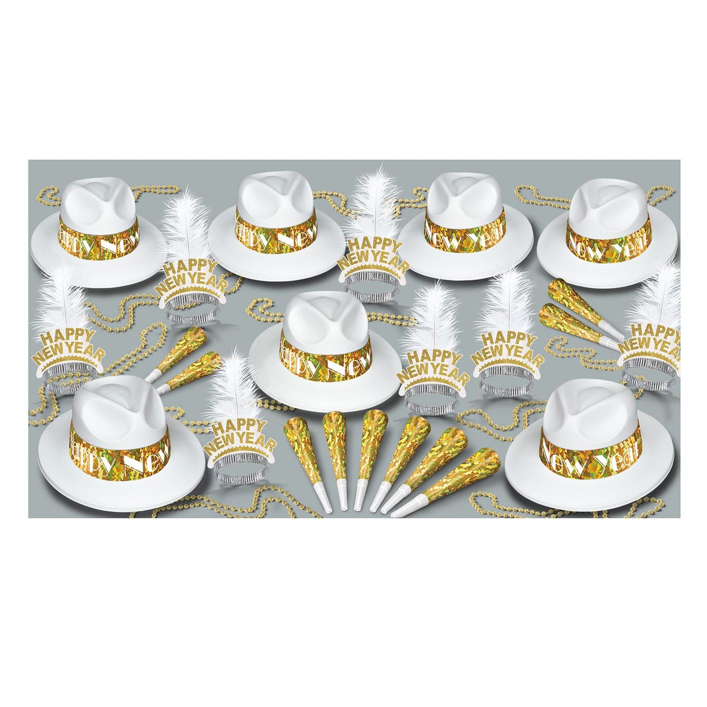 Beistle Gold LA Swing New Year Assortment (for 50 people) - New Years | Party