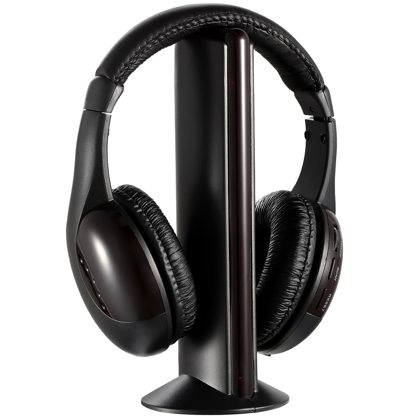 Wireless RF Headphones HiFi Over-Ear Headsets RF Transmitter Receiver w/