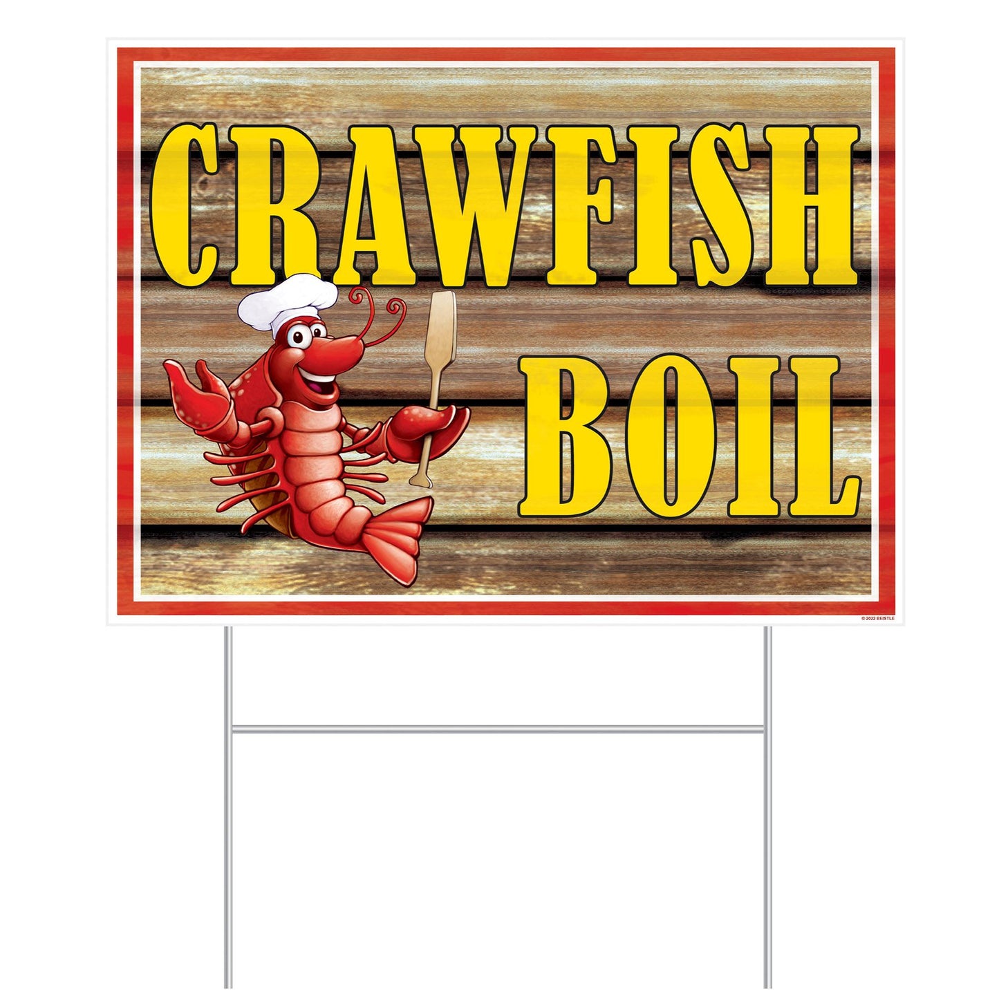 Beistle All WeatherCrawfish Boil Yard Sign - Mardi Gras | Party Supply