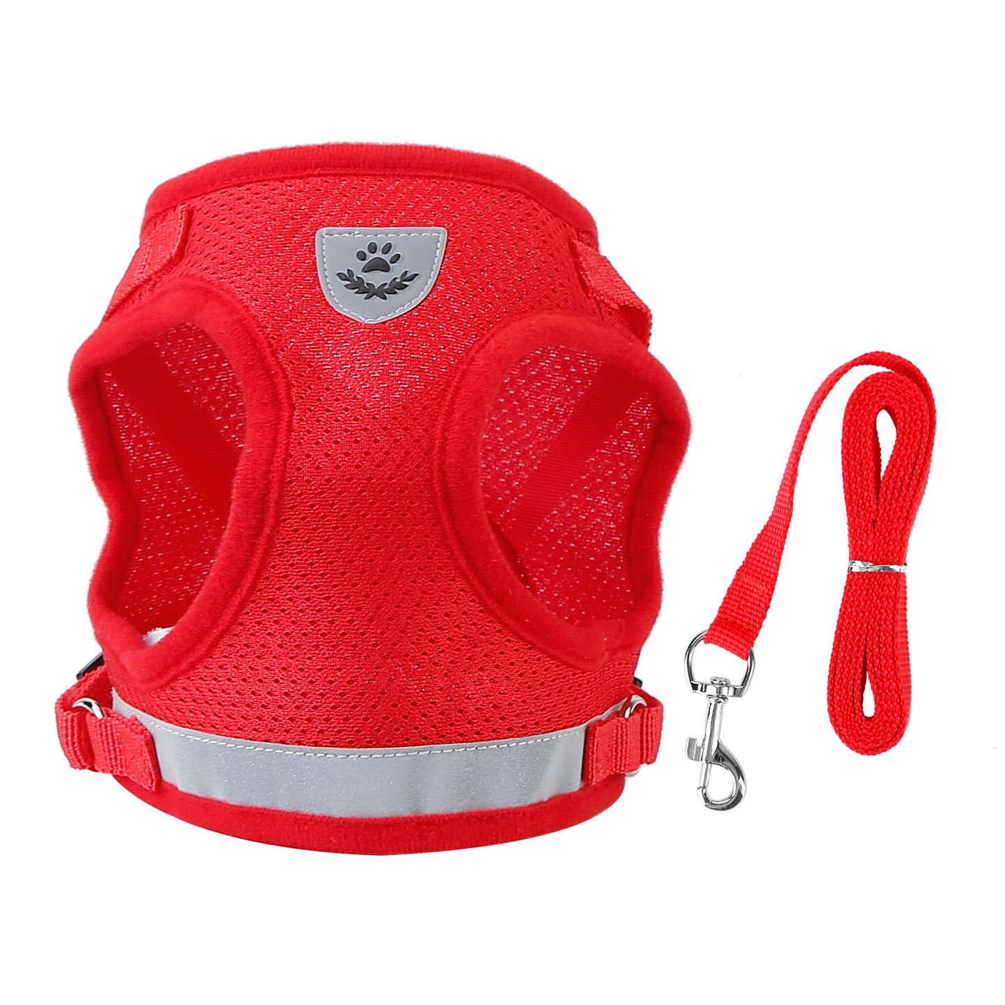 Pet Mesh Harness Dog Leash Set Reflective Chest Strap Adjustable Puppy Vest 5391