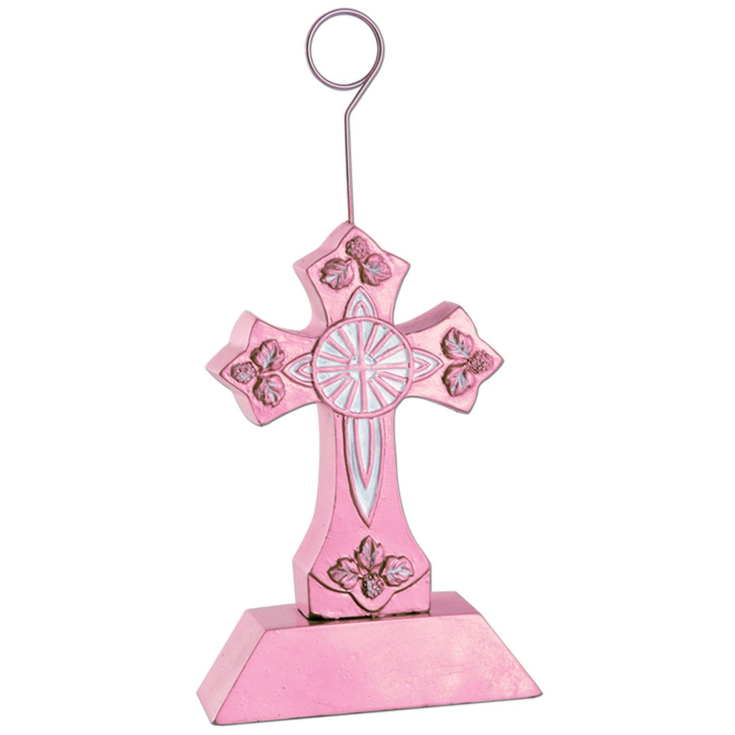 Beistle Pink Cross Photo/Balloon Holder - Religious | Party Supply