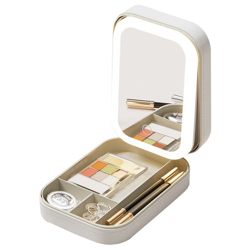 Portable Travel Makeup Bag With LED Mirror Rechargeable Beauty Mirror With 0088