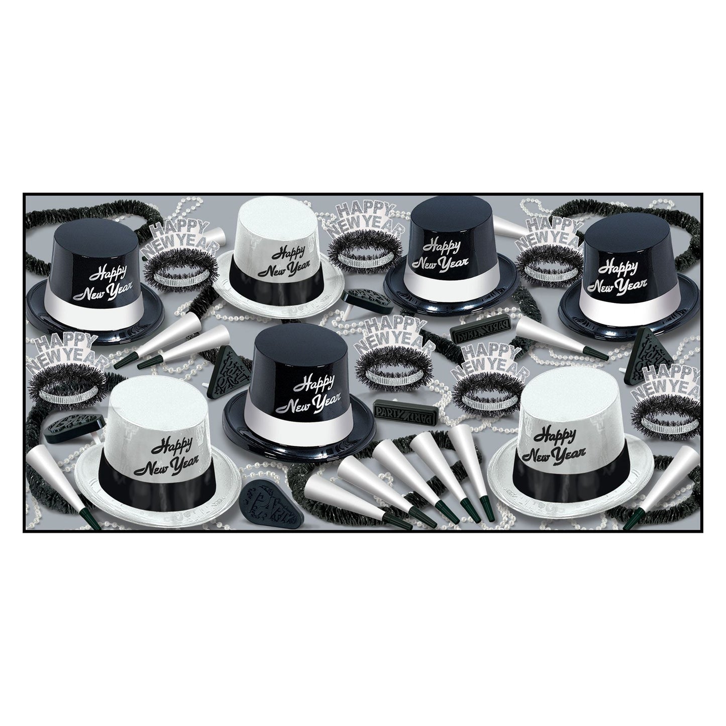 Beistle Black & White Legacy Assortment (for 50 people) - New Years | Party