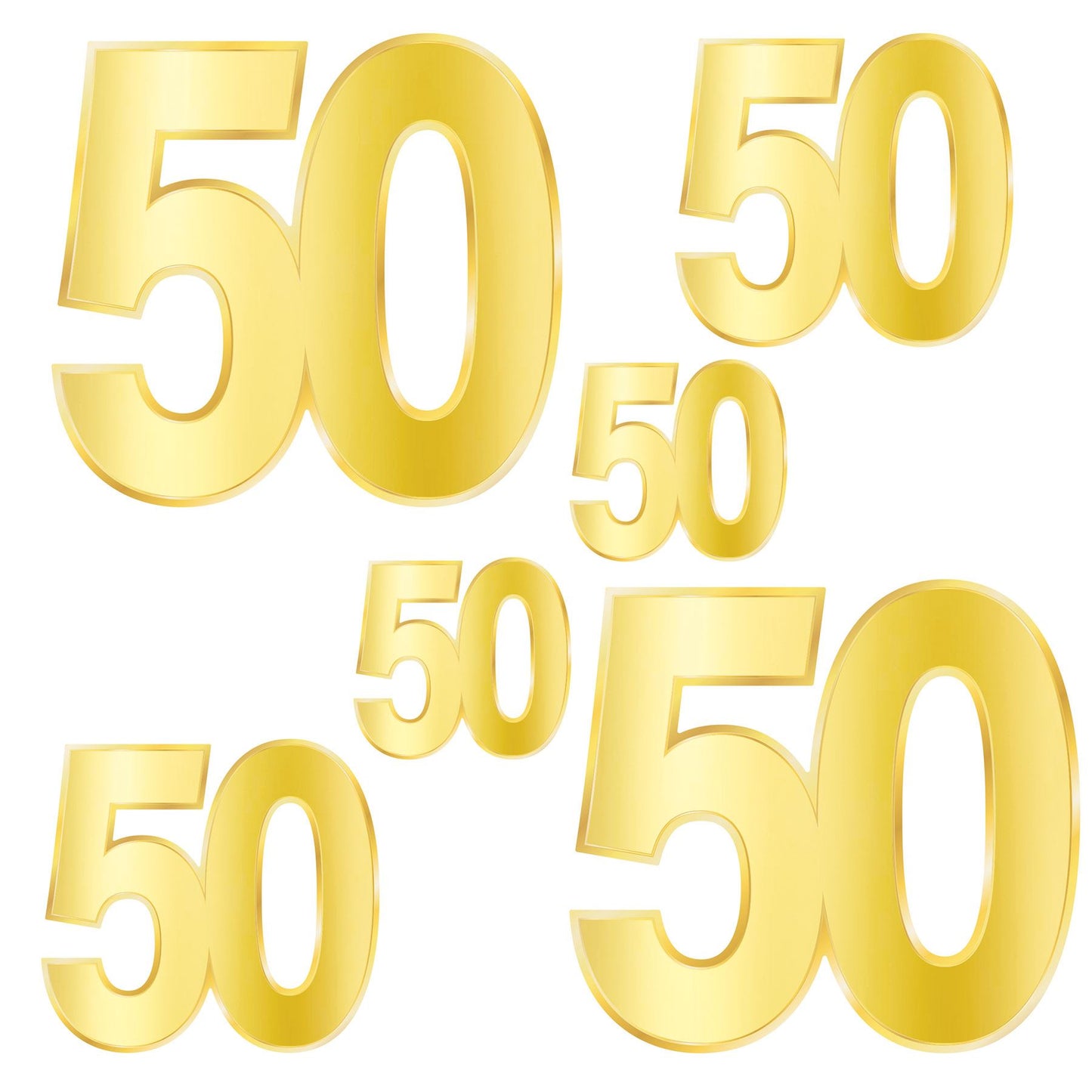 Beistle Foil "50" Birthday Cutouts - Birthday-Age Specific | Party Supply