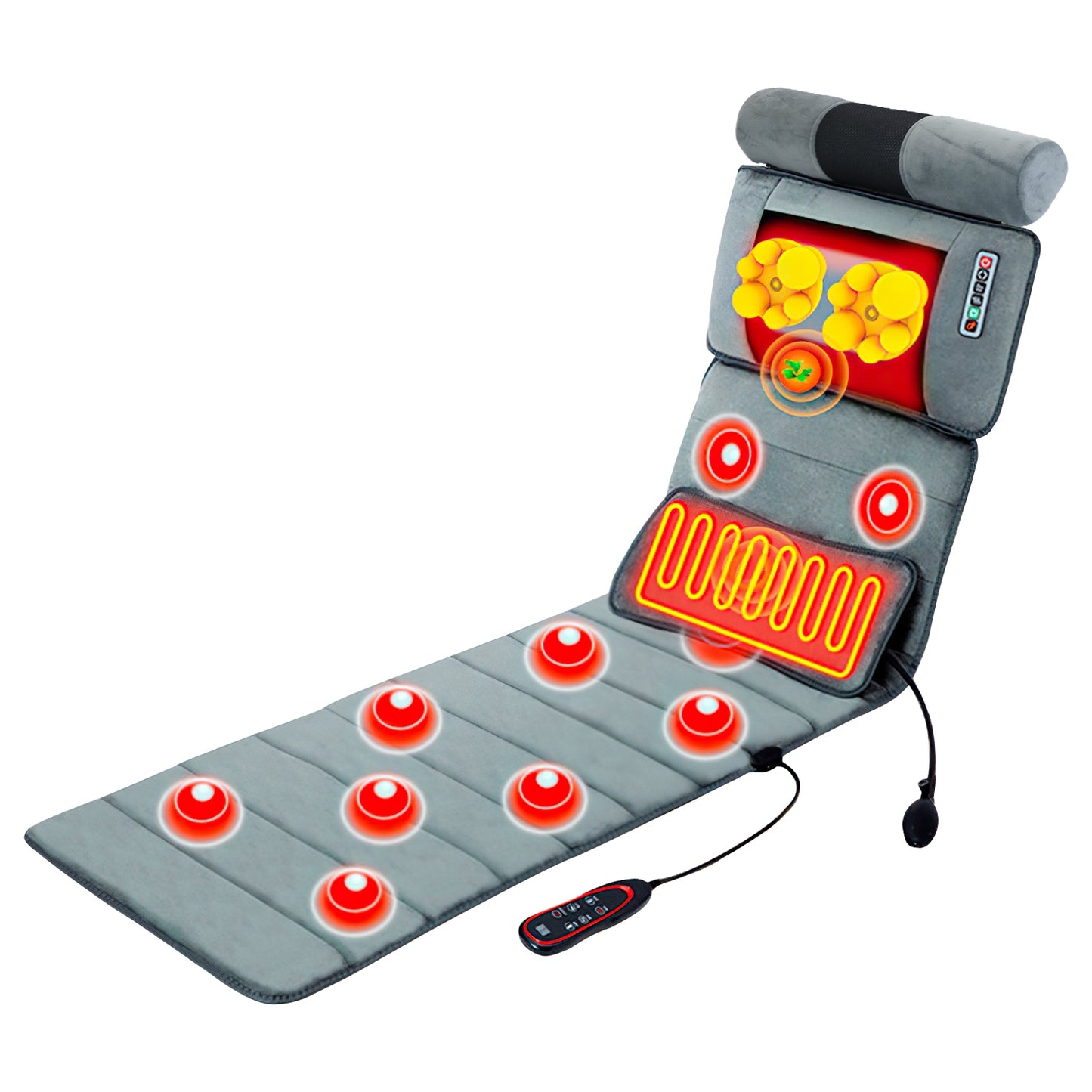 Full Body Electric Massage Mat with Heat Vibration Massage Pad Cushion Back 0320