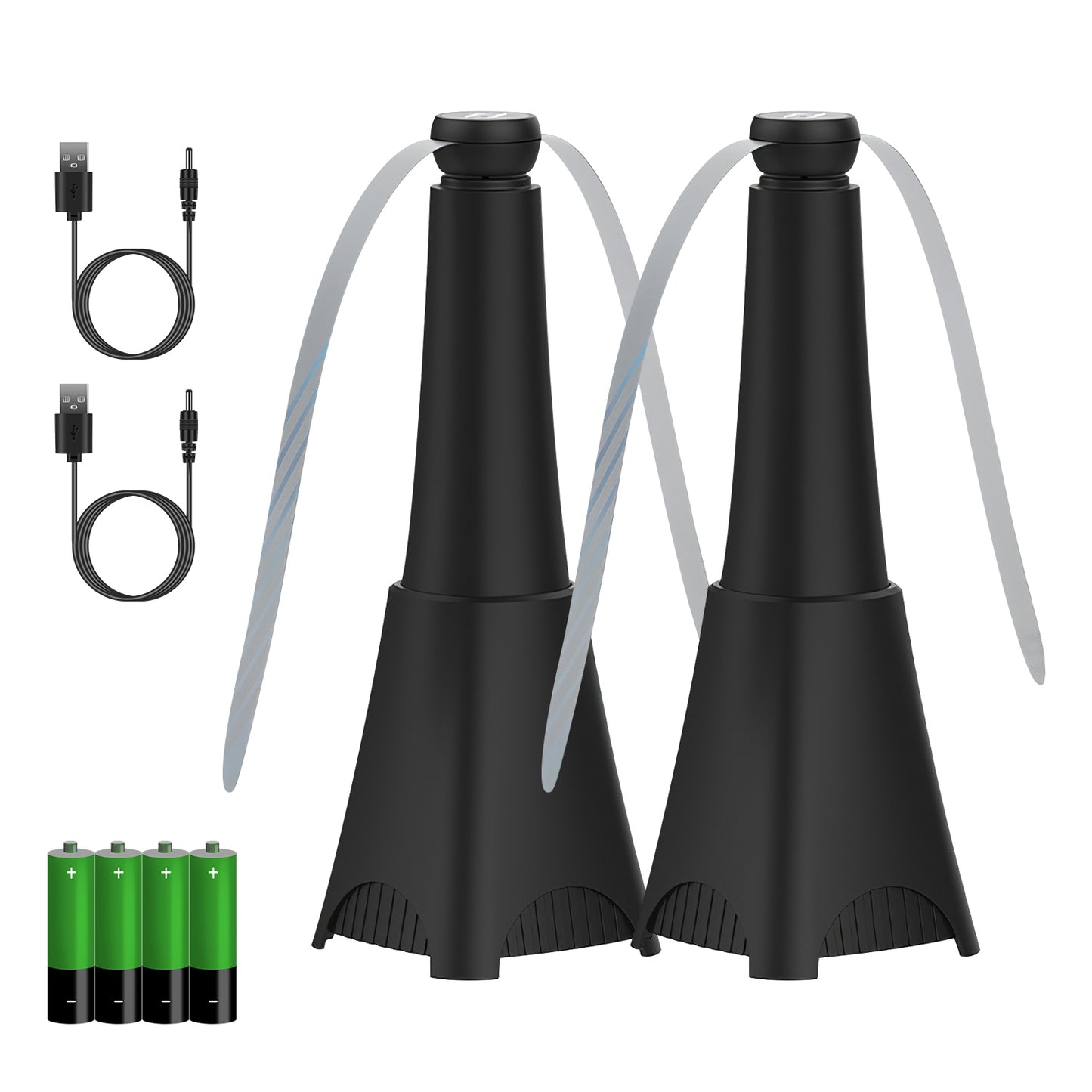 2 Pack Portable Reflective Fly Repellent Fan Rechargeable Battery Powered Table