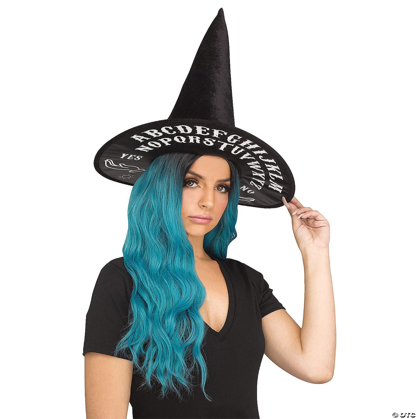 Adults Black Witch Hat with Spirit Board Print
