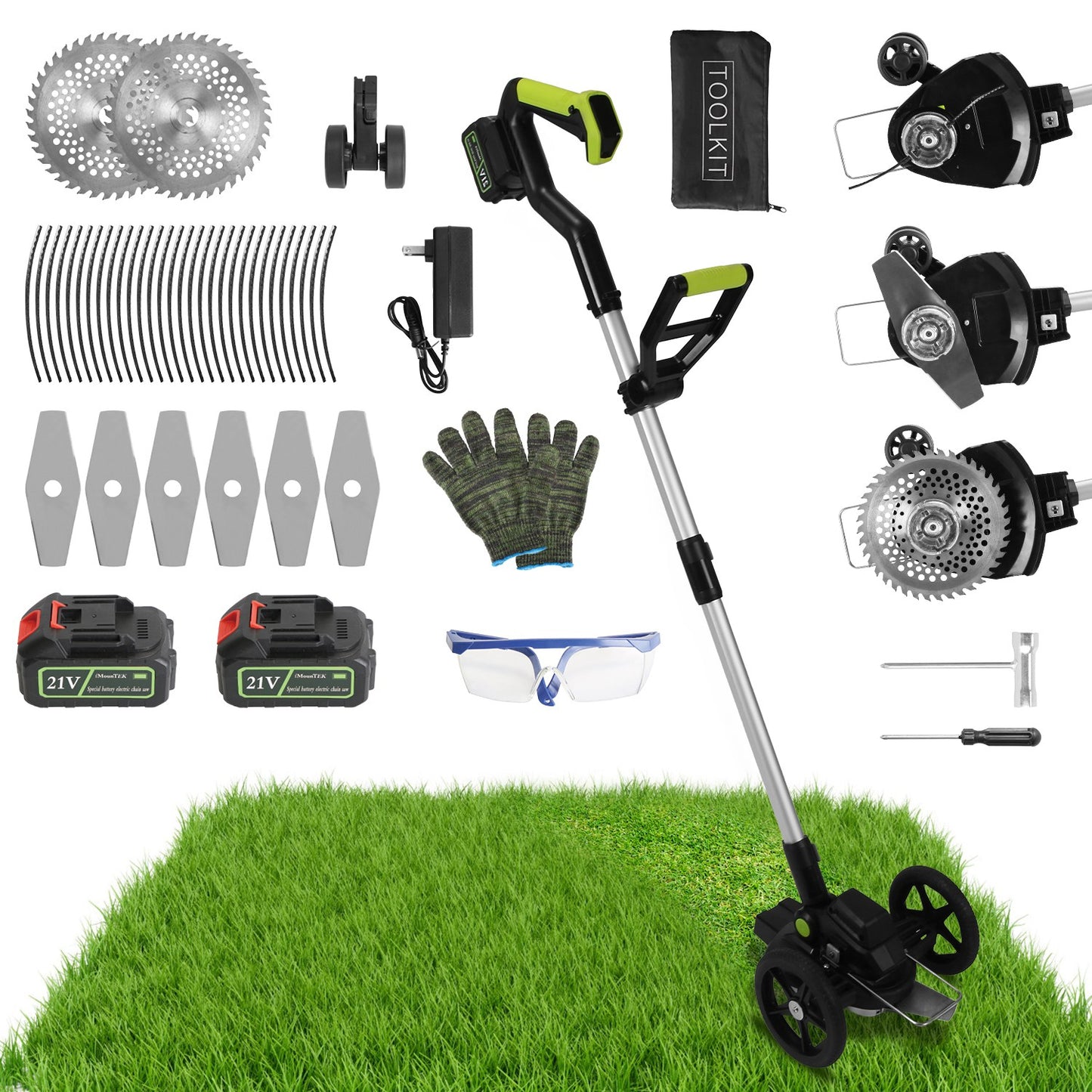 21V Electric Weed Edger Cordless String Trimmer Grass Mower Eater Bush Cutter