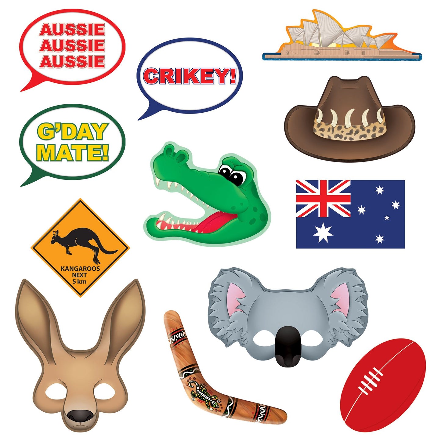 Beistle Australian Photo Fun Signs - Party Supply Decoration for Australian