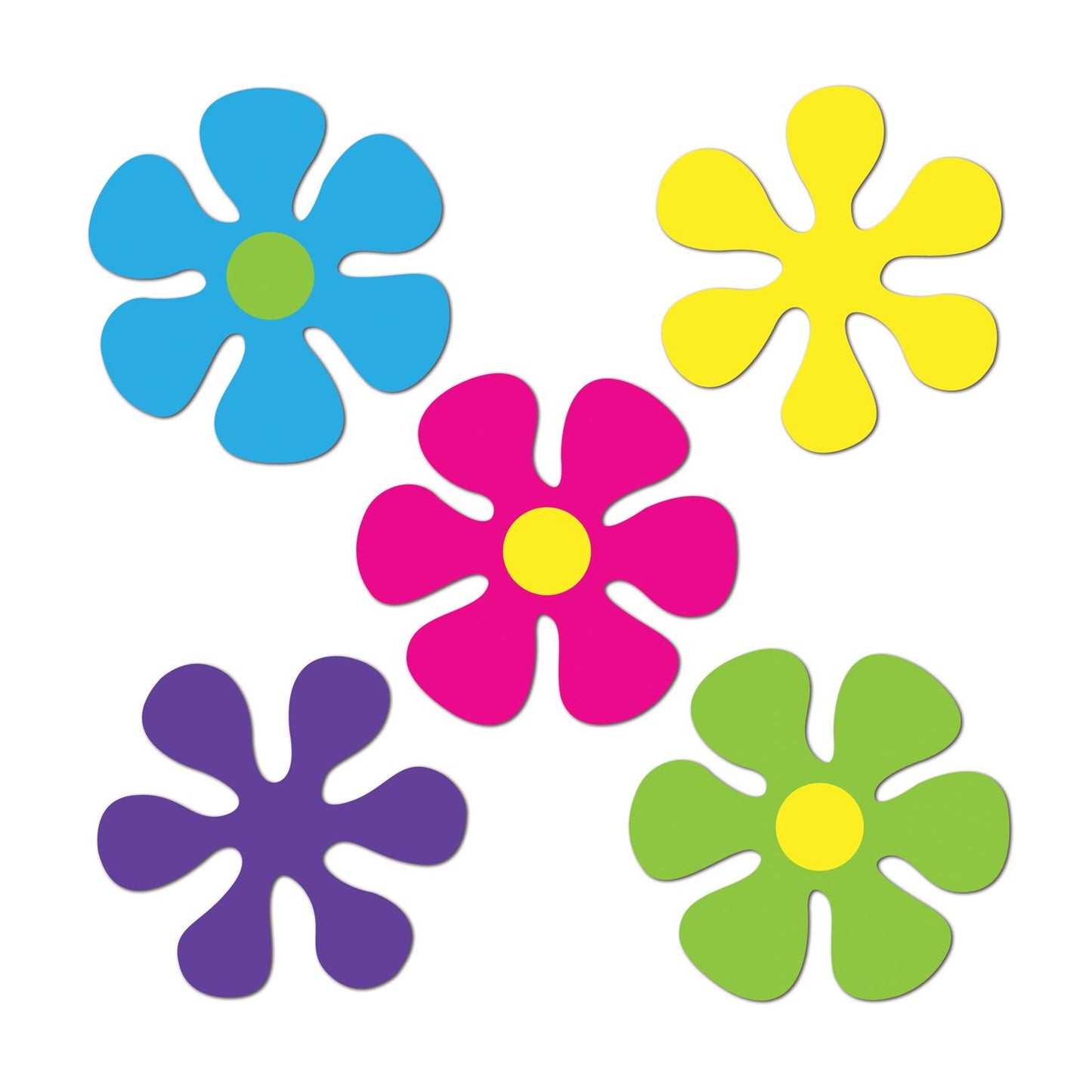 Beistle Mini Retro Flower Cutouts - 60's | Party Supply | Decoration