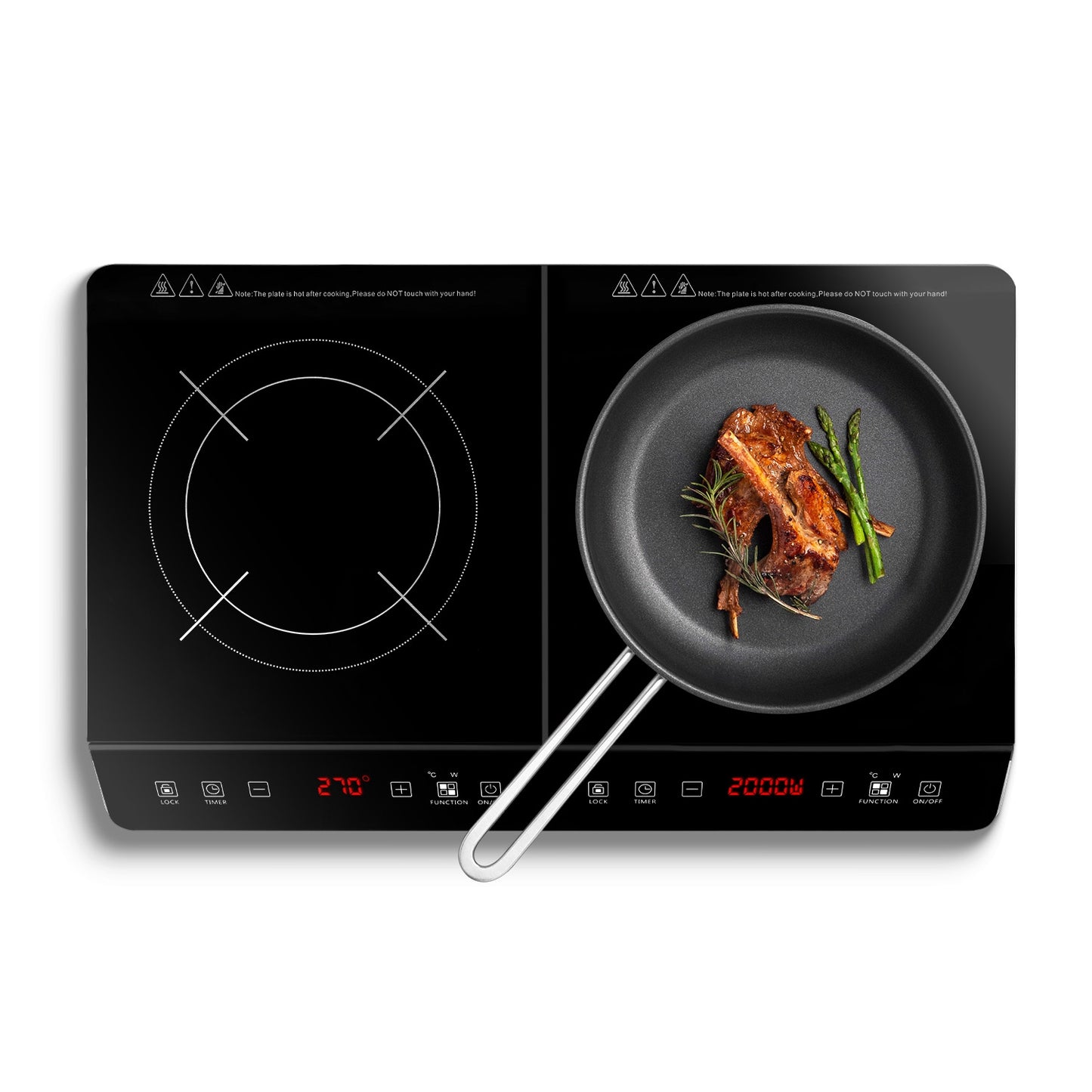 4000W Induction Cooktop Portable Double Induction Cooker Electric Dual Burner