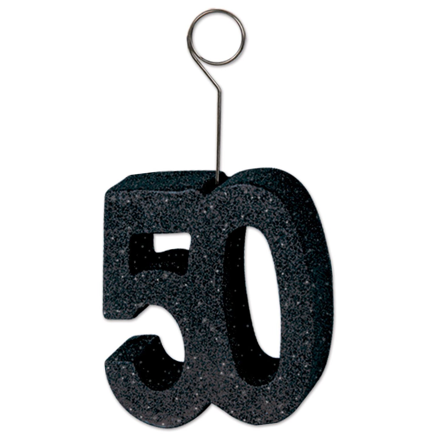 Glittered "50" Photo/Balloon Holder Bulk Pack of 6