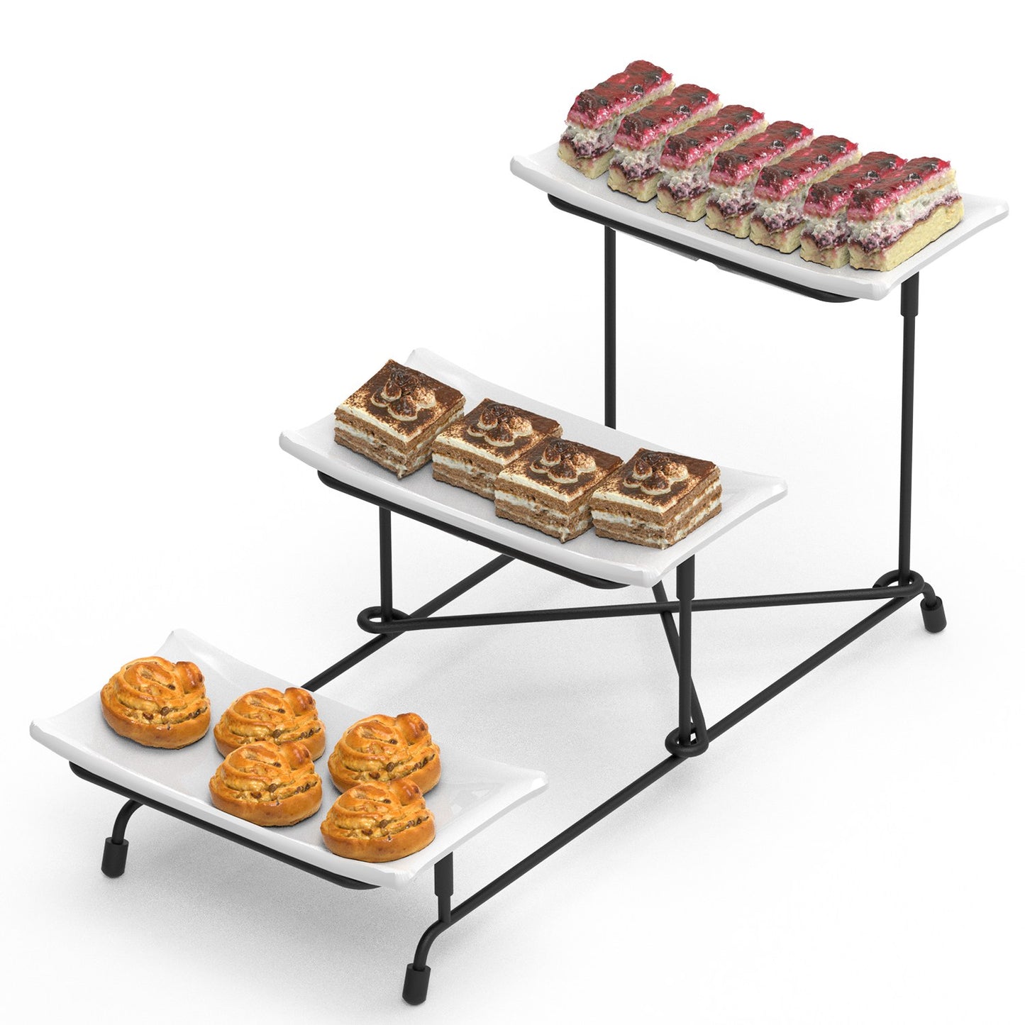 3-Tier Plastic Serving Tray Dessert Server Display Serving Stand Dinnerware