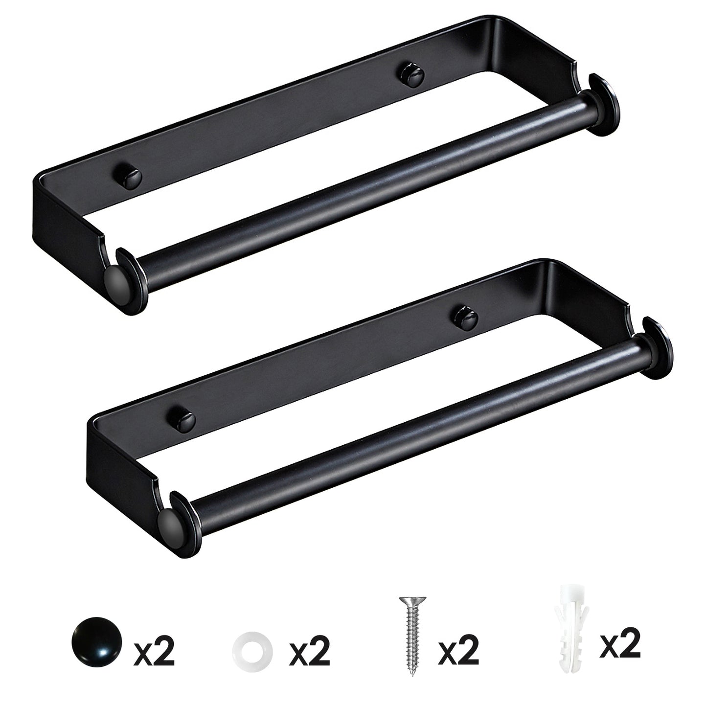 2 Pack Wall Mounted Paper Towel Holder Under Cabinet Paper Towel Rack for