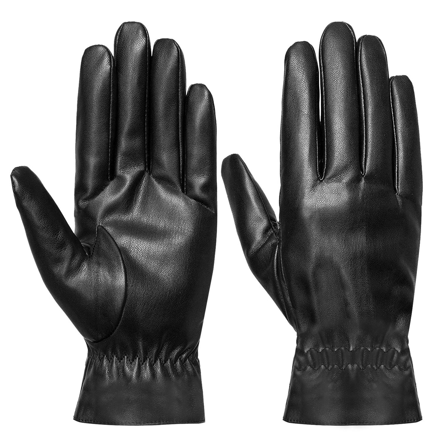 Unisex Leather Winter Warm Gloves Outdoor Windproof Soft Gloves Cycling Skiing