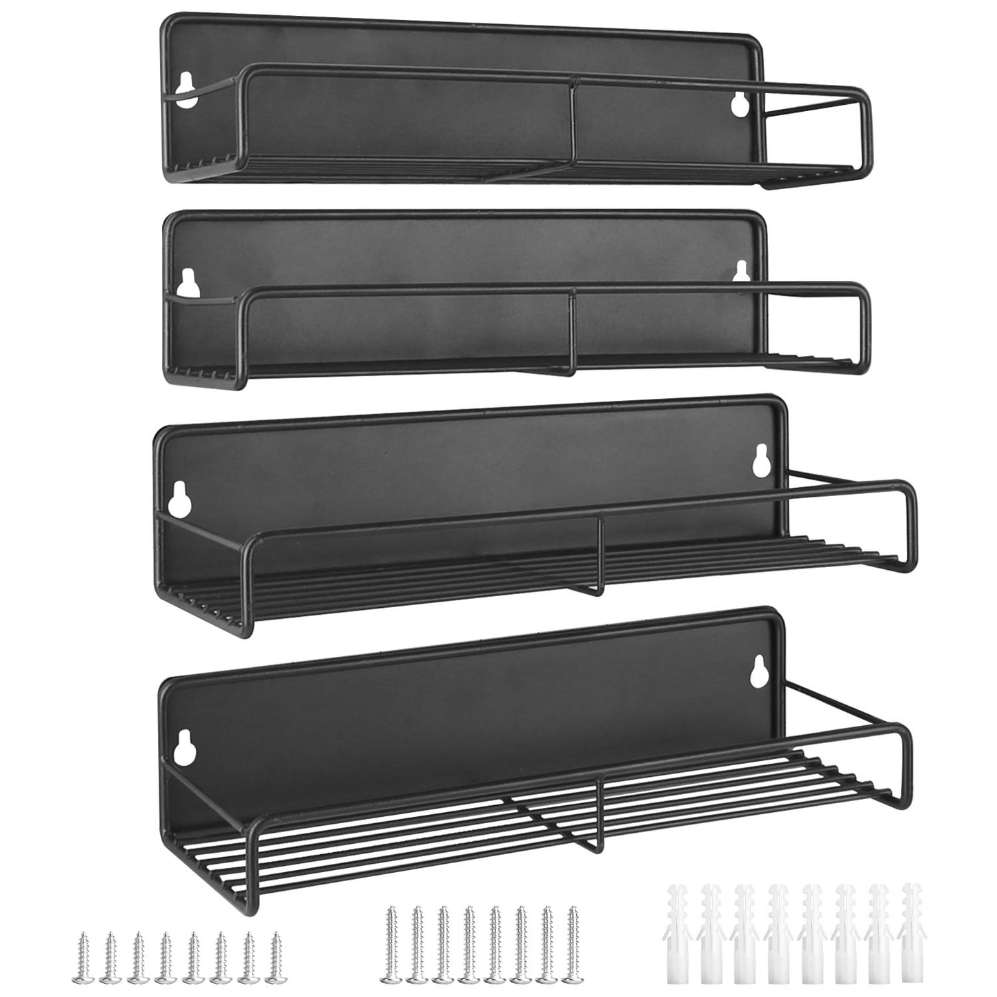 4Pack Strong Magnetic Spice Rack Organizer Fridge Storage Shelf for Jars