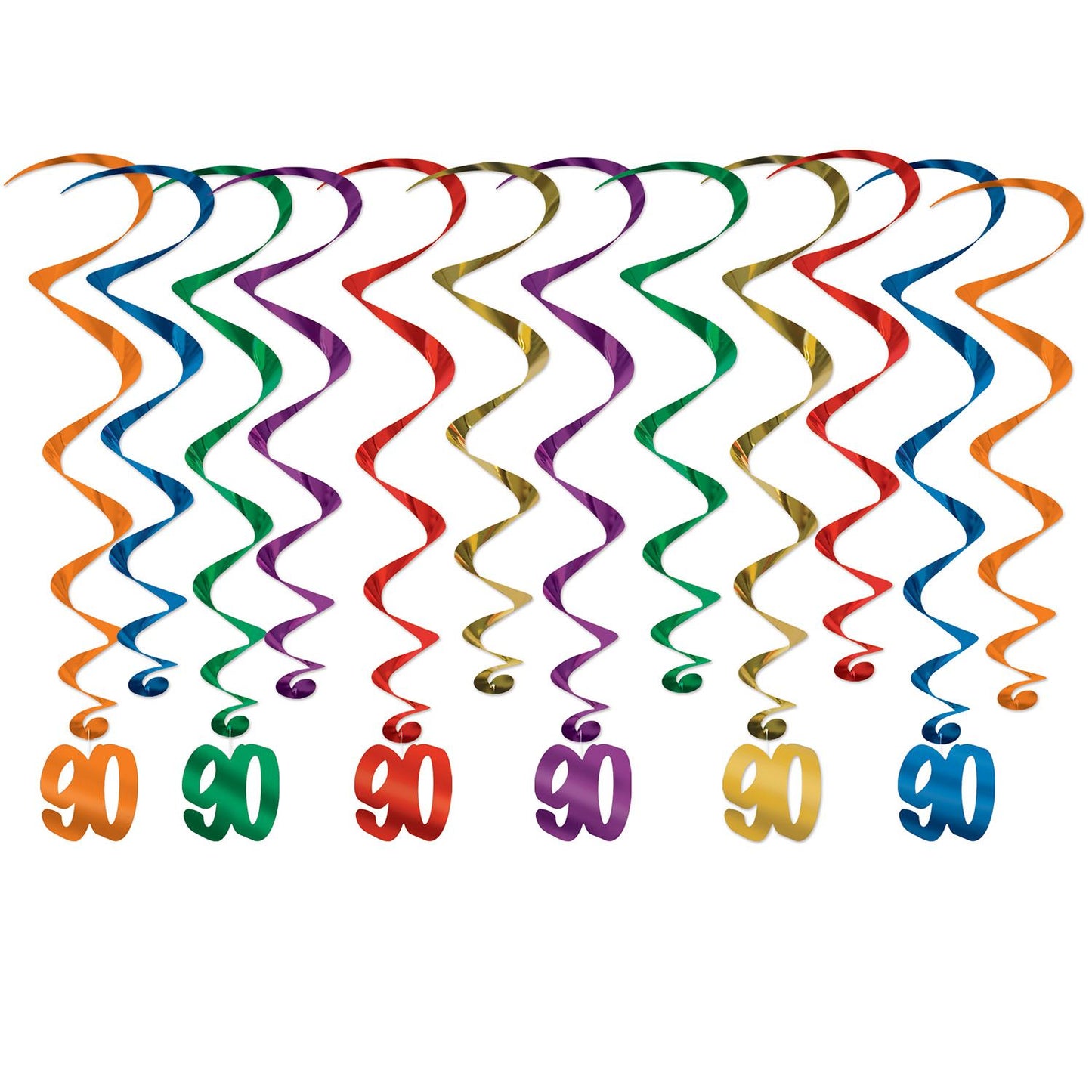 Beistle '90' Whirls - 12 Piece - Birthday-Age Specific | Party Supply