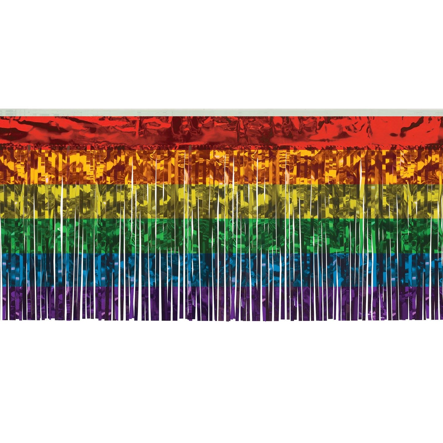 Beistle 1-Ply Rainbow Metallic Fringe Drape - General Occasion | Party Supply