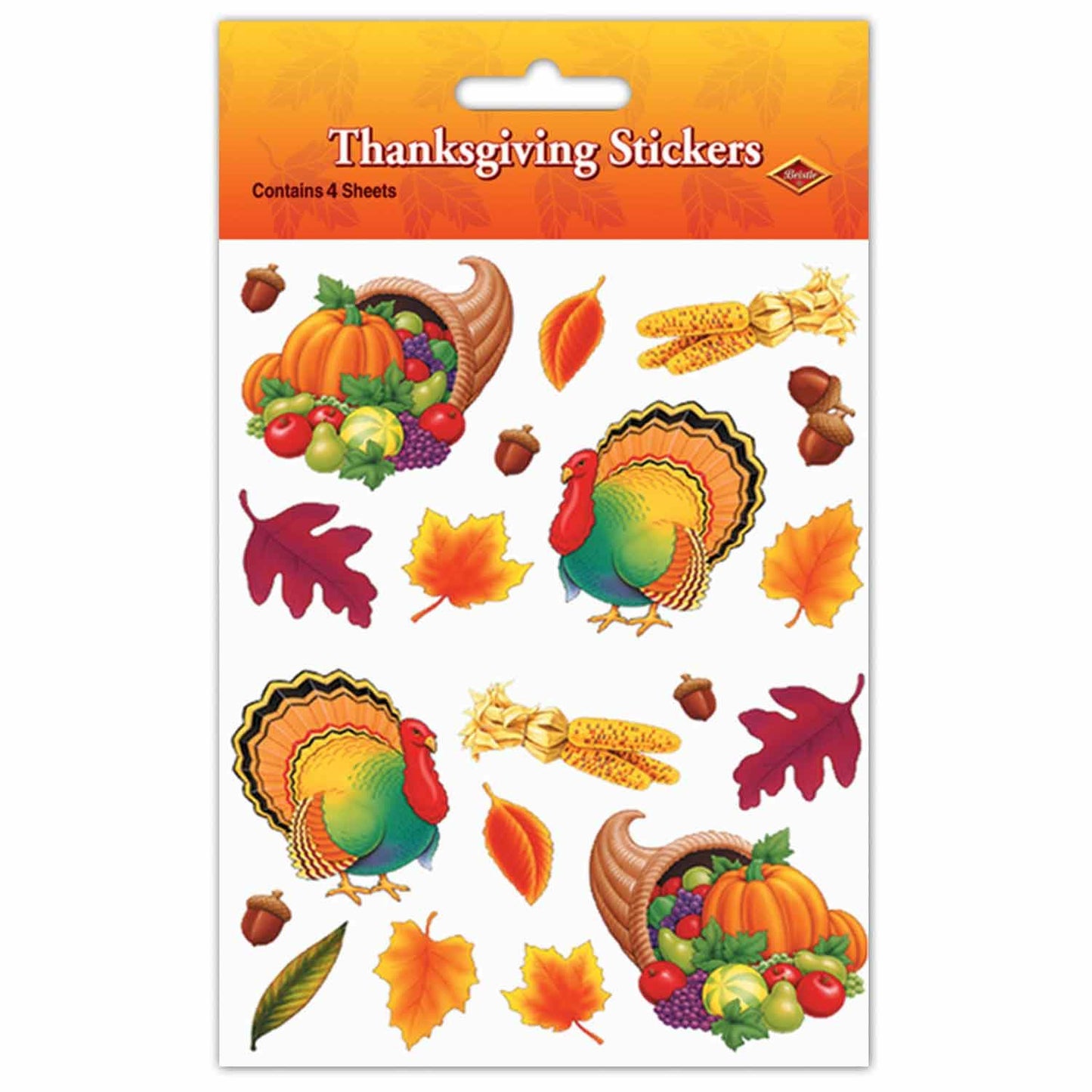 Beistle Thanksgiving Stickers - Thanksgiving/Fall | Party Supply | Decoration