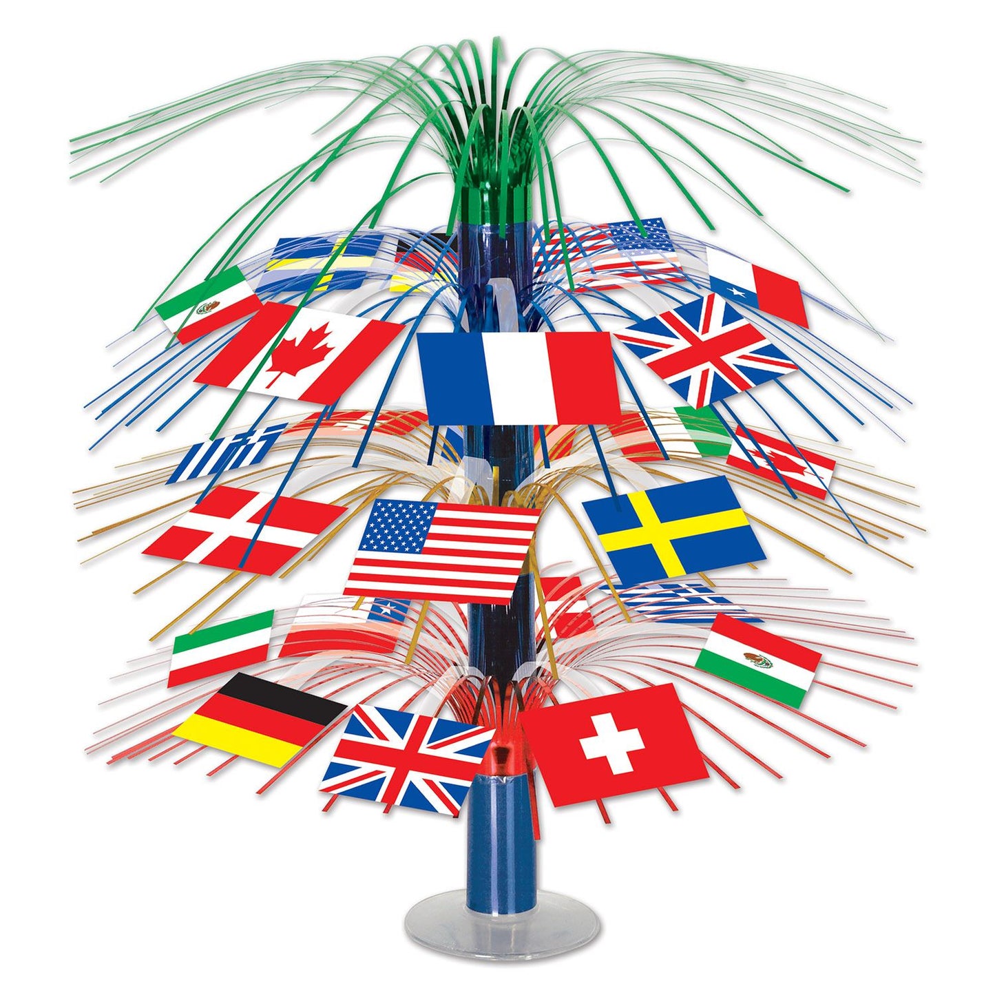 Beistle International Flag Cascade Centerpiece | Party Supply | Decoration