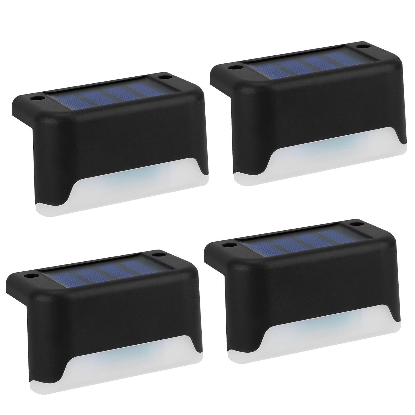 4Pcs Solar Powered LED Step Lights Outdoor IP55 Waterproof Dusk To Dawn Sensor