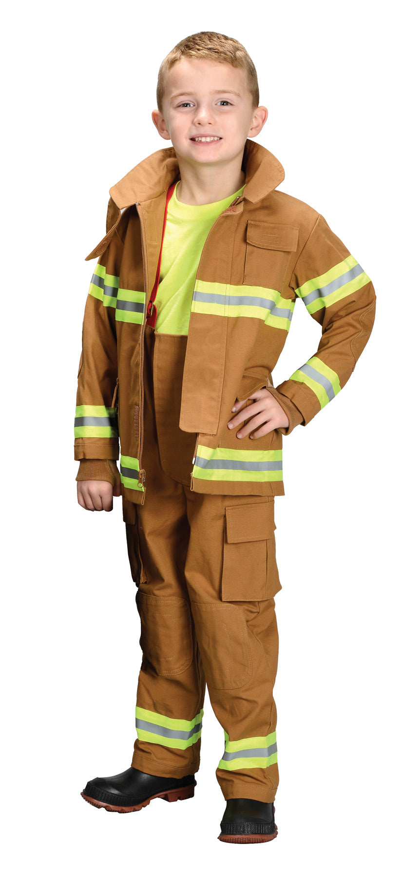 Boys | Kid's Tan Firefighter Costume