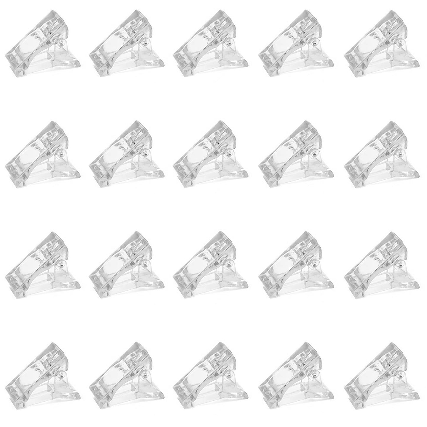 20Pcs Nail Tip Clips Quick Building Poly Gel UV LED Builder DIY Transparent