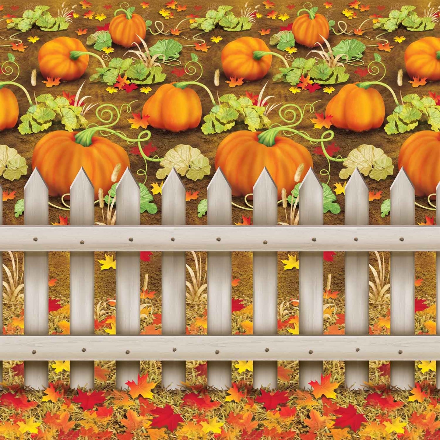 Beistle Pumpkin Patch Backdrop - Thanksgiving/Fall | Party Supply | Decoration