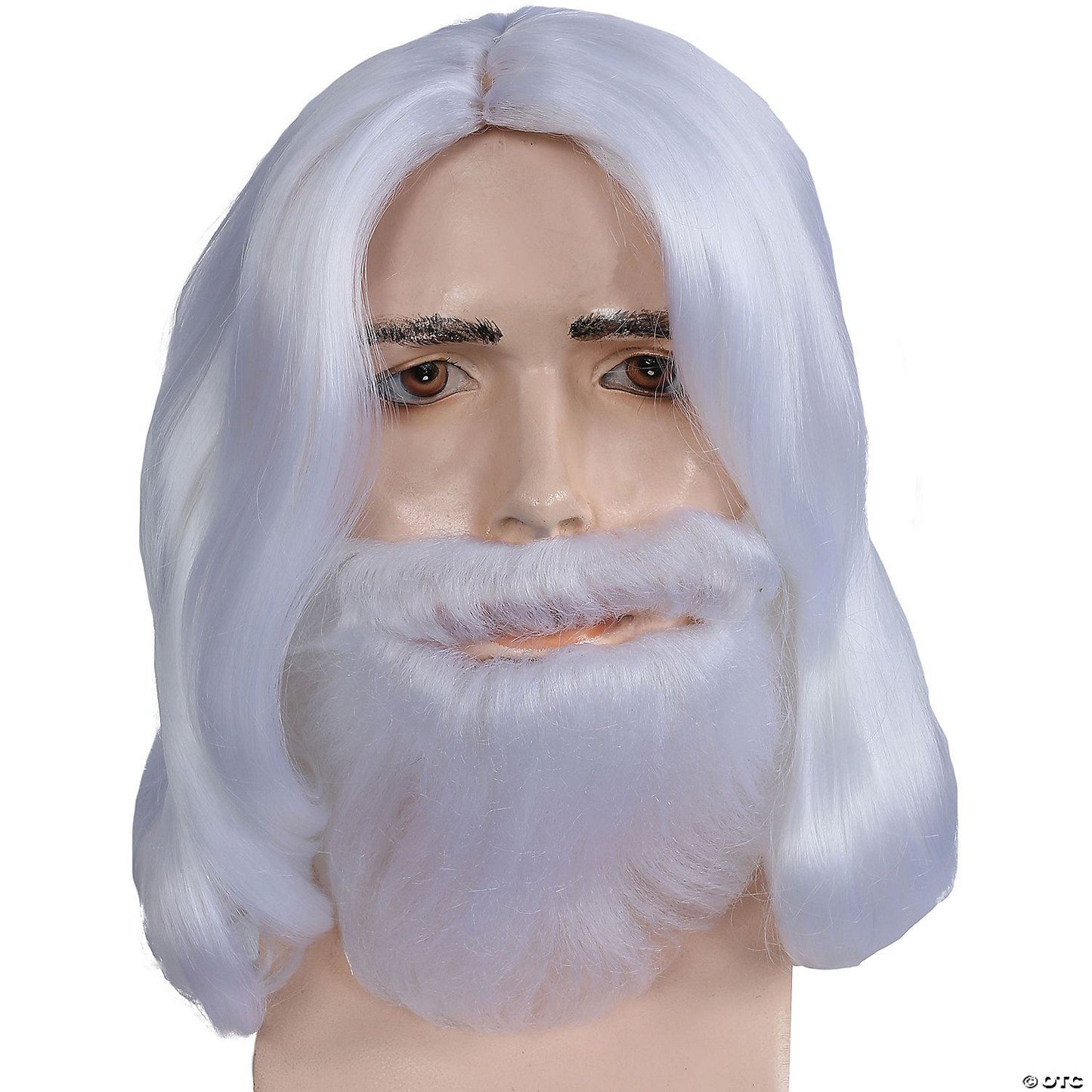 Mens Biblical Wig & Beard Set | White