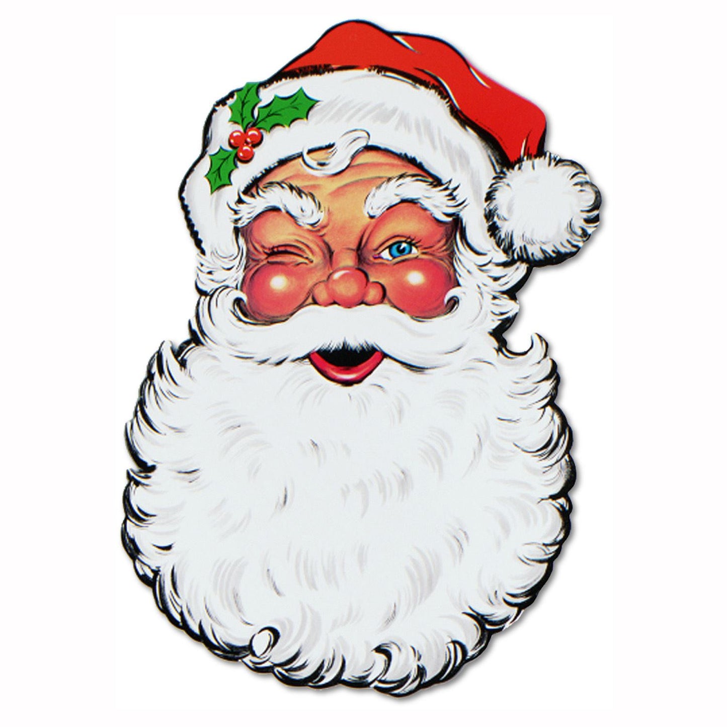Beistle Santa Face Cutout - Christmas/Winter | Party Supply | Decoration