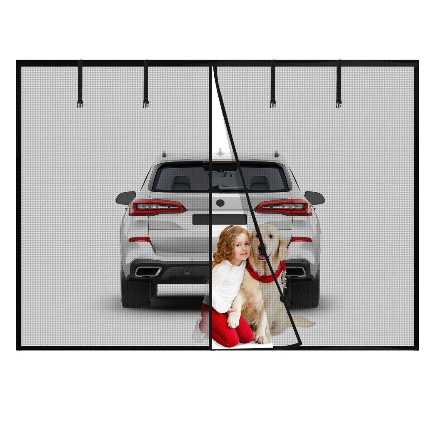 8x7FT Magnetic Garage Door Screen Single-Car Garage Screen Mesh Fiberglass