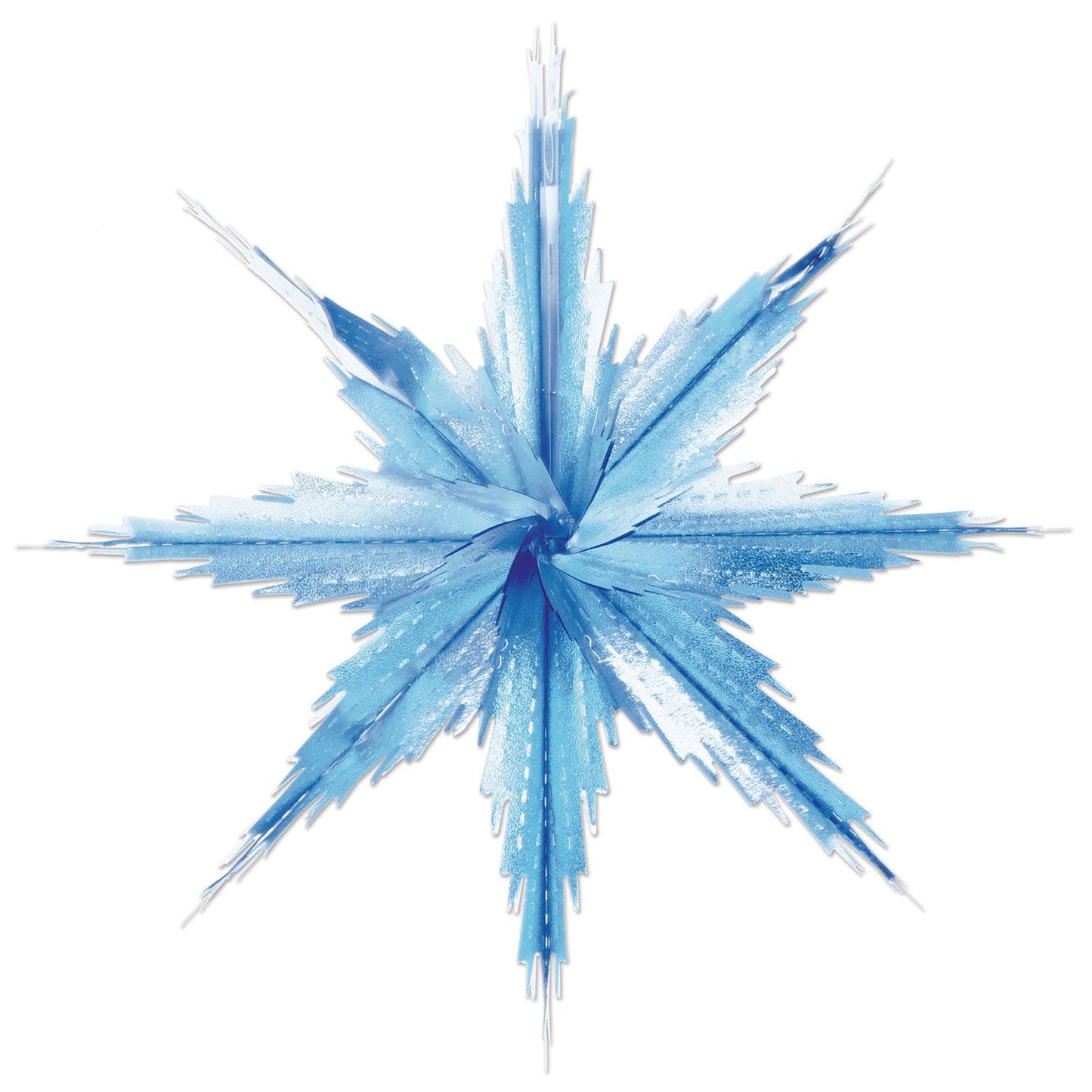 Beistle 2-Tone Metallic Snowflakes (Blue & Silver) - Christmas/Winter | Party