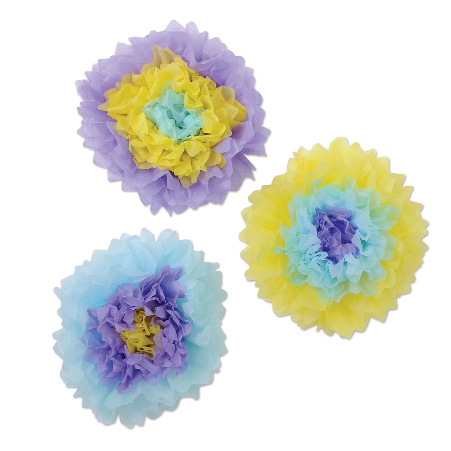Beistle Assorted Lavender Tissue Flowers - Spring/Summer | Party Supply
