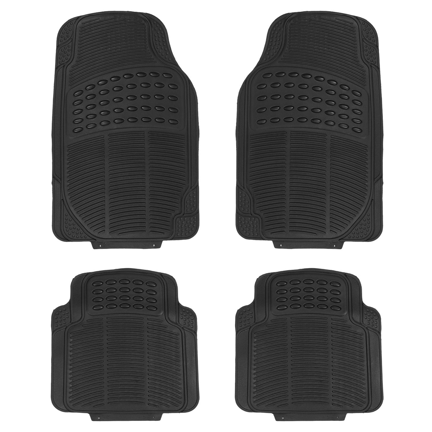 4Pcs Automotive Floor Mats Front and Rear PVC Rubber Floor Mats Heavy Duty