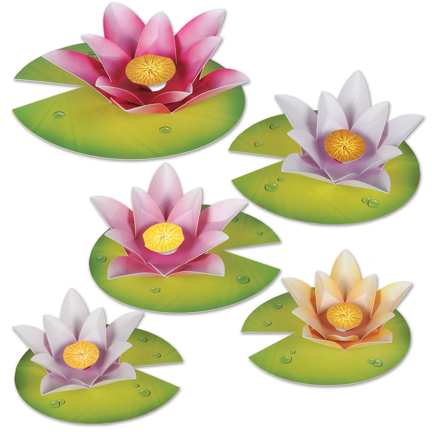 Beistle Water Lily Paper Flowers - Spring/Summer | Party Supply | Decoration