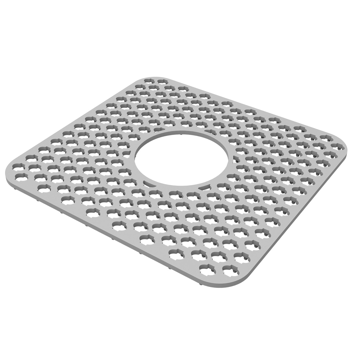 2Pcs Silicone Grid Sink Mat with Central Drain Hole 11.61x13.58Inch Non-Slip