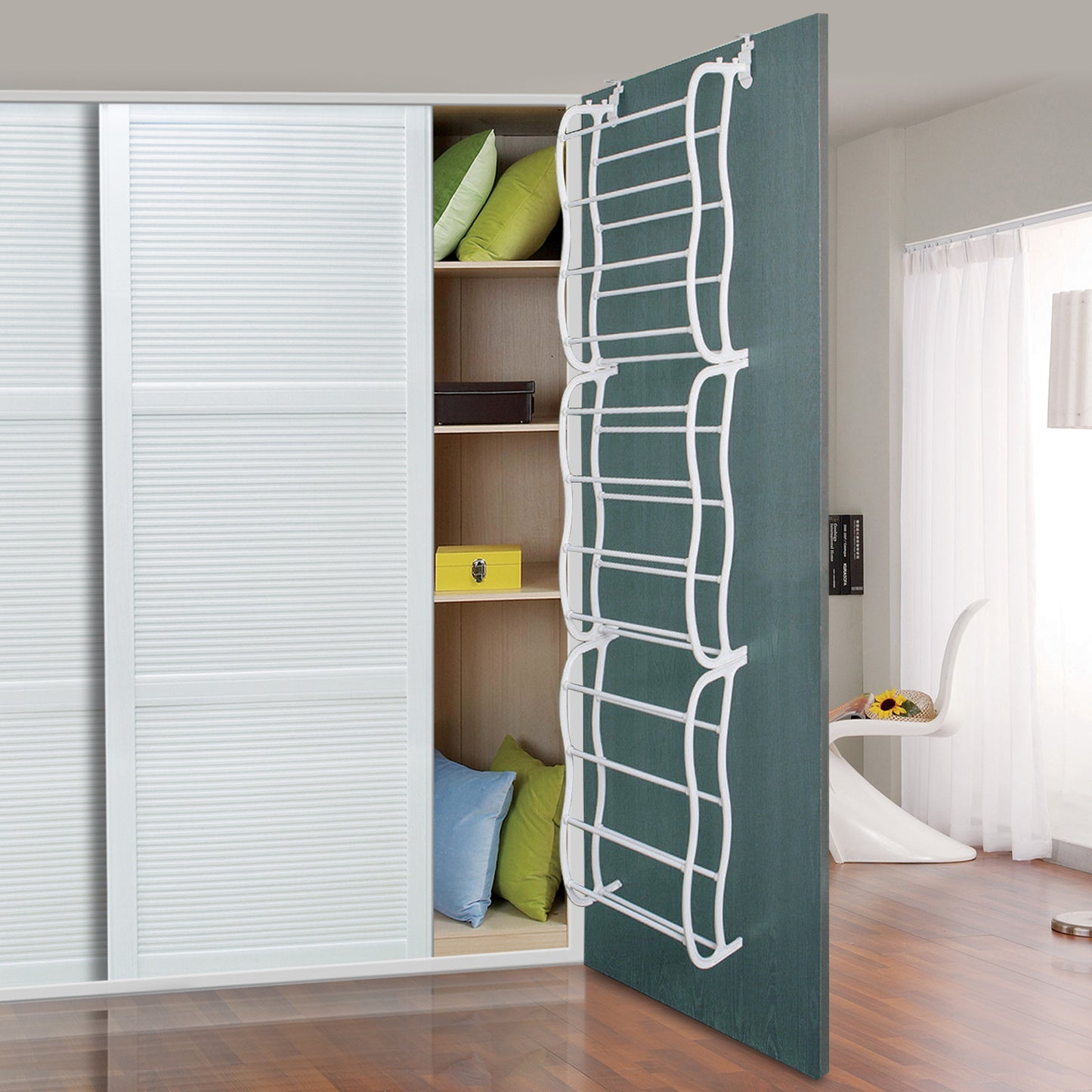 36 Pairs Over-The-Door Shoe Rack 12 Layers Wall Hanging Closet Shoe Organizer