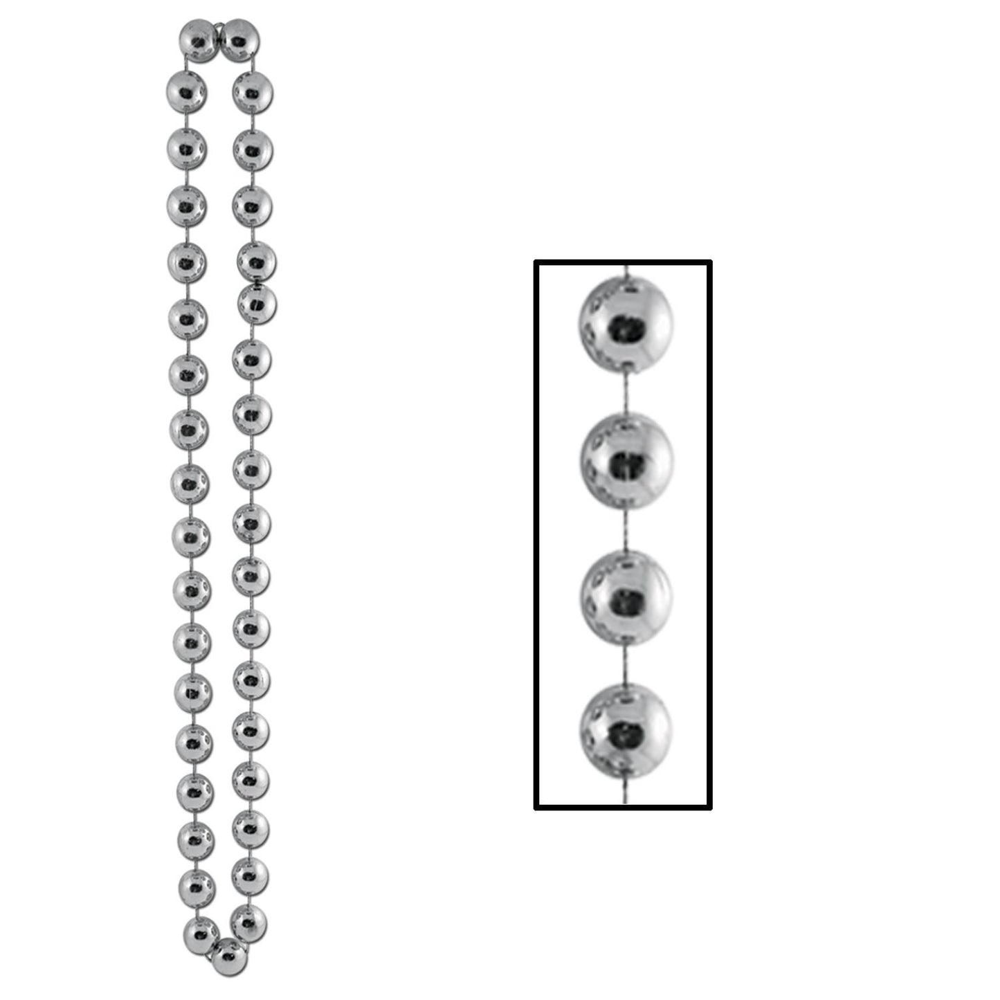 Beistle Silver Jumbo Party Beads - General Occasion | Party Supply