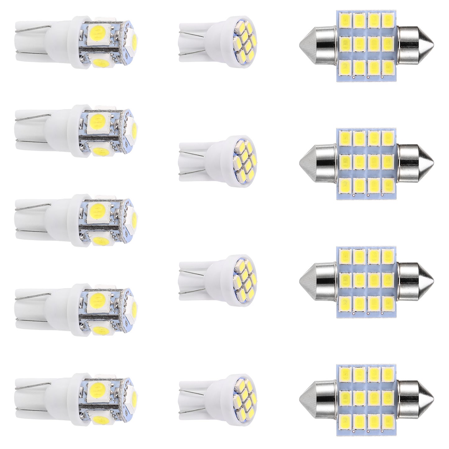 13Pcs T10 31mm Festoon LED Light Bulb Interior Dome Map LED Lights License