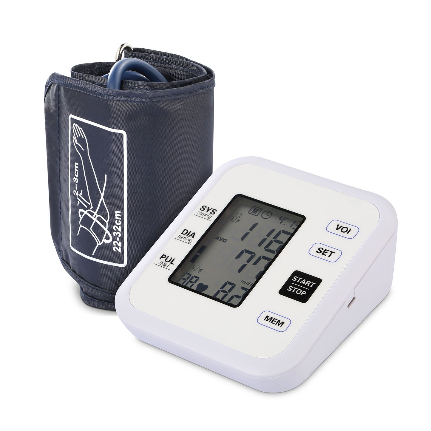 Arm Blood Pressure Monitor with Adjustable Cuff (8.7in-12.6in) Irregular