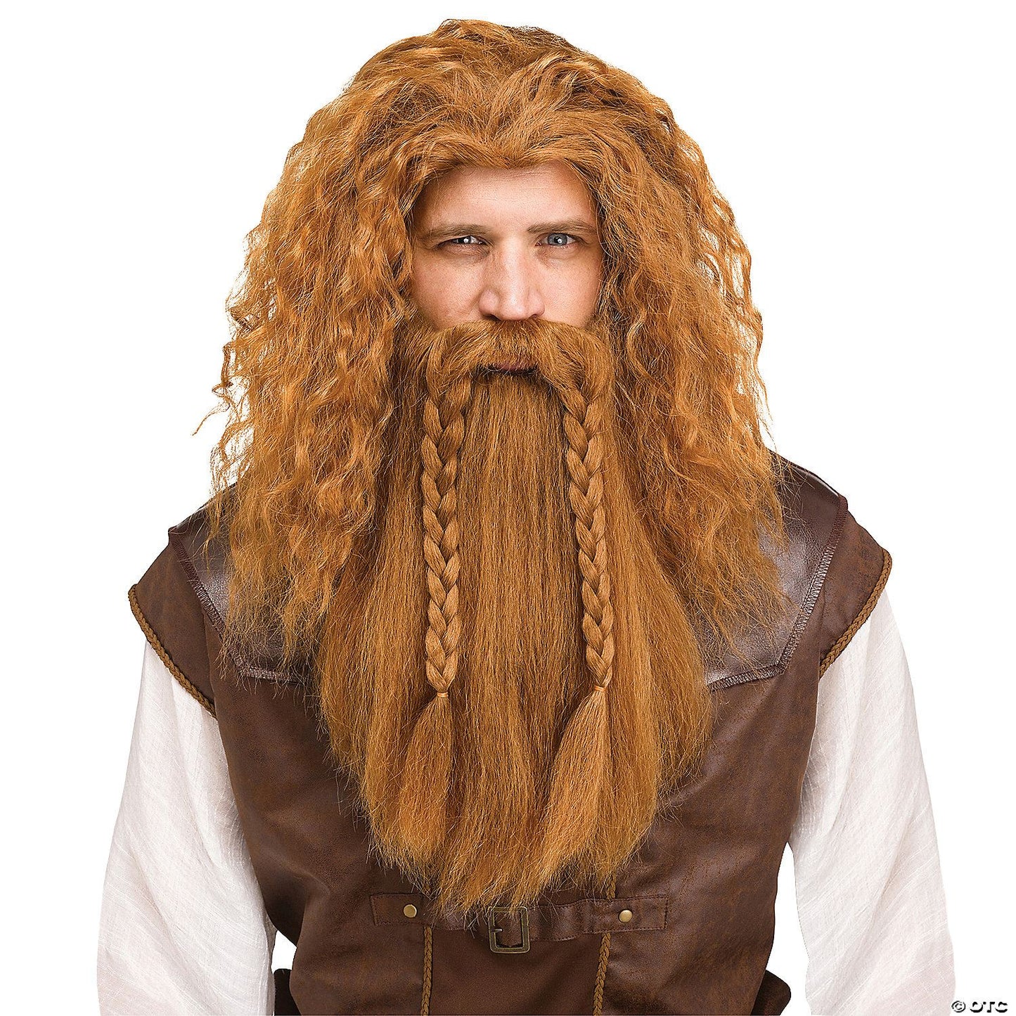 Mens Auburn Viking Wig & Beard Set
