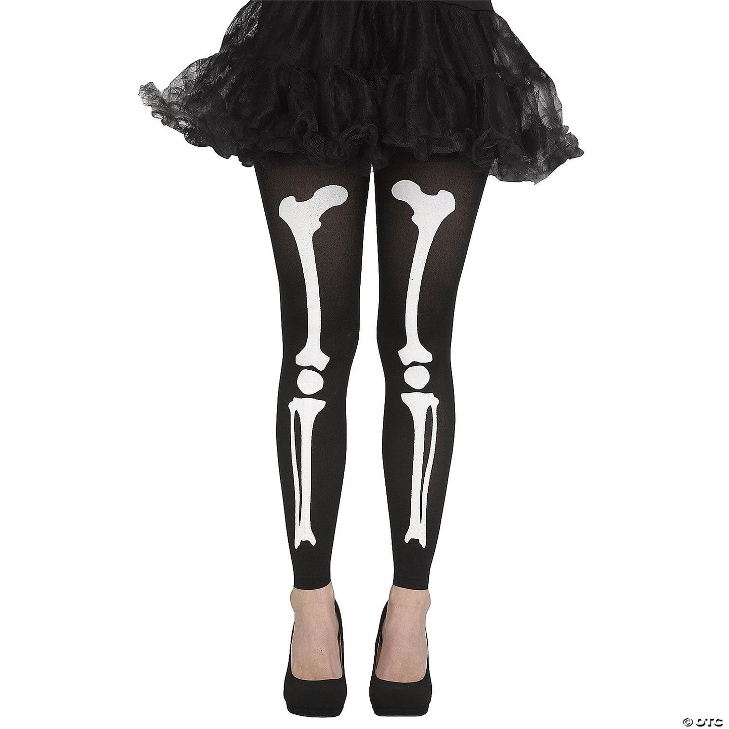 Womens Footless Bone Tights | White