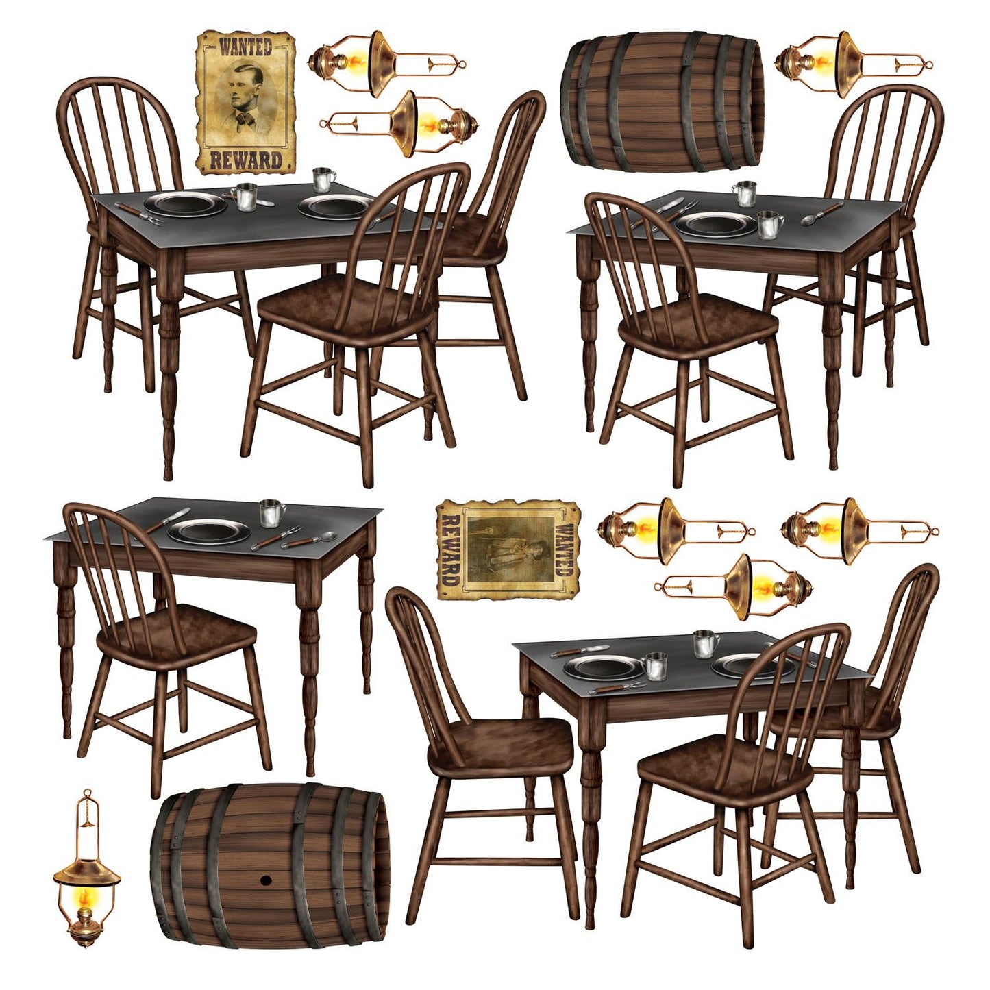 Beistle Saloon Table Props - Western | Party Supply | Decoration