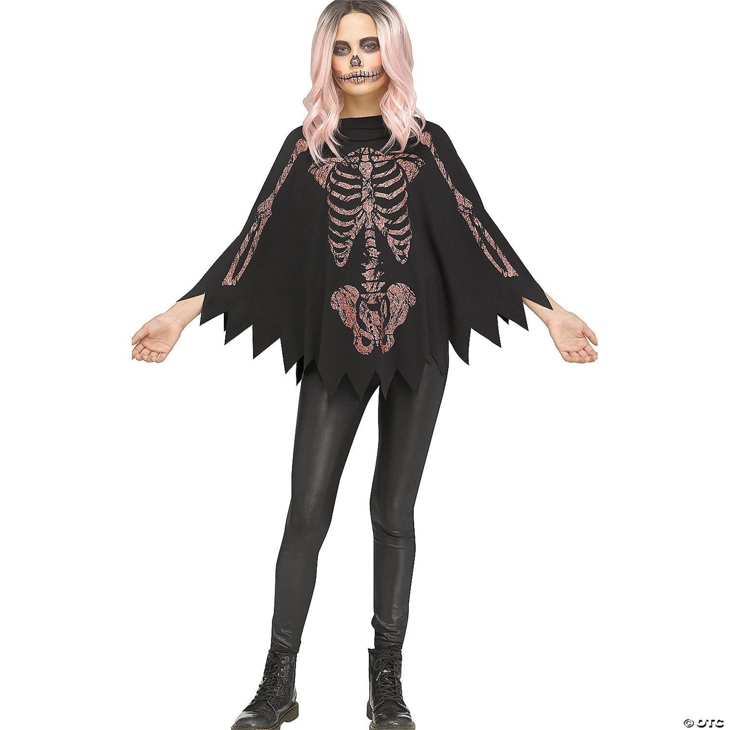 Boys | Poncho Shimmer Skeleton Child | Halloween Decoration