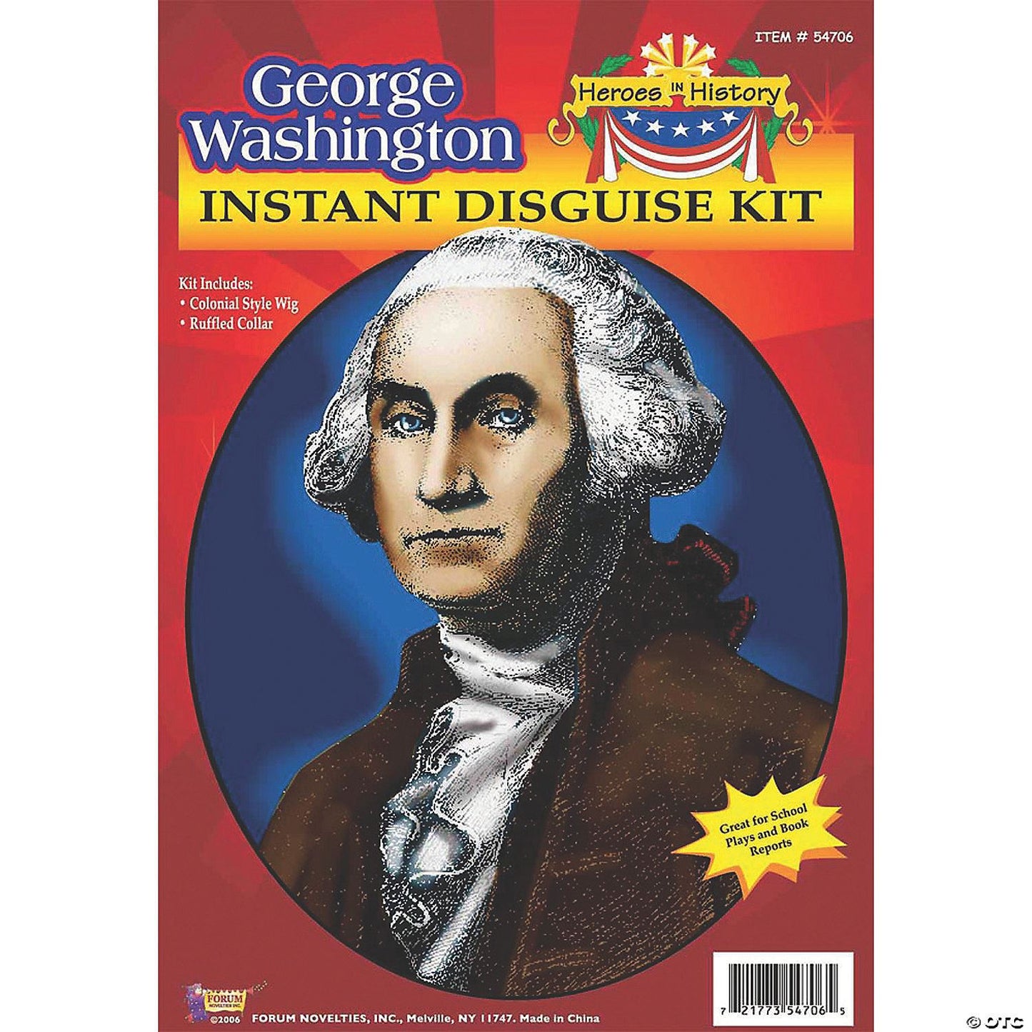 Heroes in History : George Washington Costume Wig & Collar