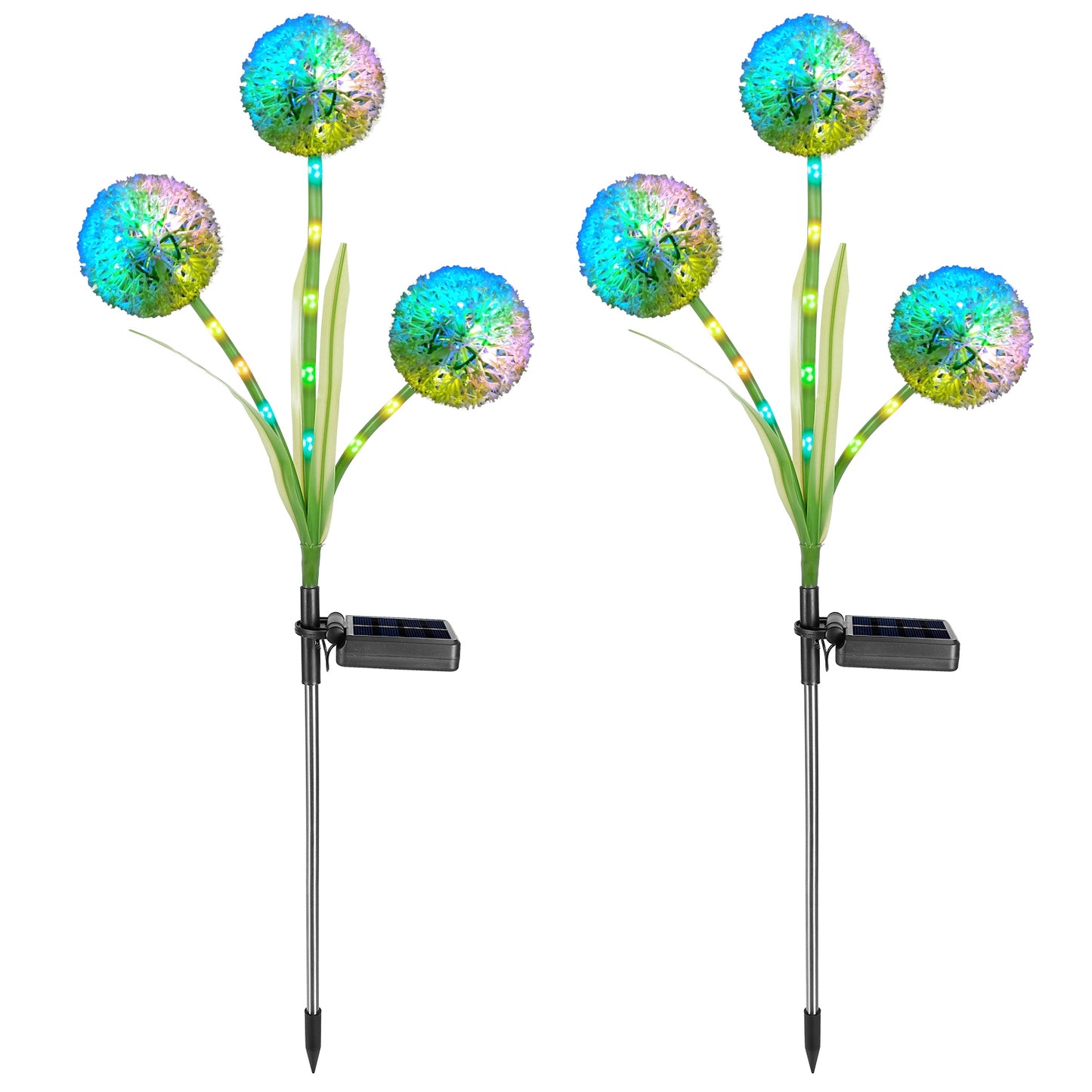 2 Pcs Dandelion Solar Light 36LED Beads Outdoor Garden Lawn Pathway Landscape